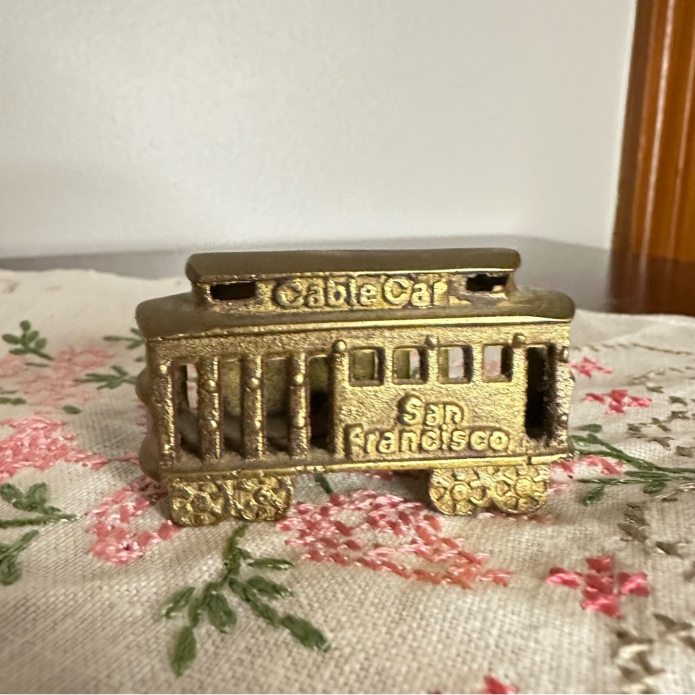 Vintage Solid Brass San Francisco Cable Car Miniature Souvenir